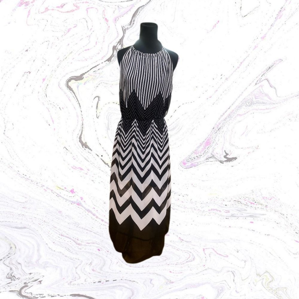 Finn & Clover Striped and Chevron Maxi Dress